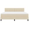vidaXL Cama Box com cabeceira Manual Creme 180 x 200 cm tecido