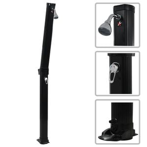 vidaXL Chuveiro solar dobr&aacute;vel 214 cm 23 L preto