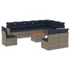 vidaXL Conjunto de sof&aacute; de jardim com 11 pe&ccedil;as e almofadas em rattan sint&eacute;tico cinza