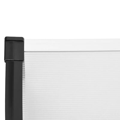 vidaXL Toldo para porta 152,5x90 cm policarbonato preto/transparente