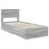 vidaXL Estrutura da Cama com gaveta Cinza Sonoma e Prata 75 x 190 cm