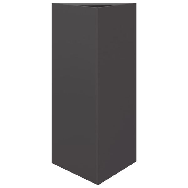 vidaXL Vaso/floreira de jardim triangular 40x34,5x70 cm a&ccedil;o preto