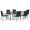 vidaXL 7 pcs conjunto de jantar para jardim textilene e a&ccedil;o preto