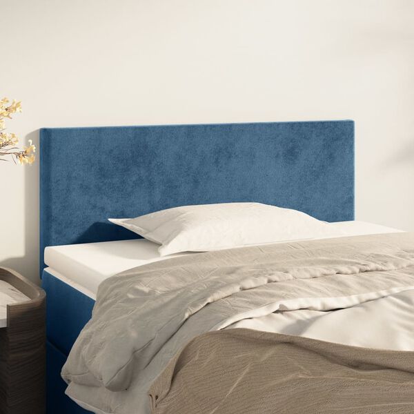 vidaXL Cabeceira de cama veludo 80x5x78/88 cm azul