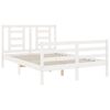 vidaXL Estrutura de cama com cabeceira 120x200cm madeira maci&ccedil;a branco