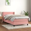 vidaXL Cama com molas/colchão 90x190 cm veludo rosa