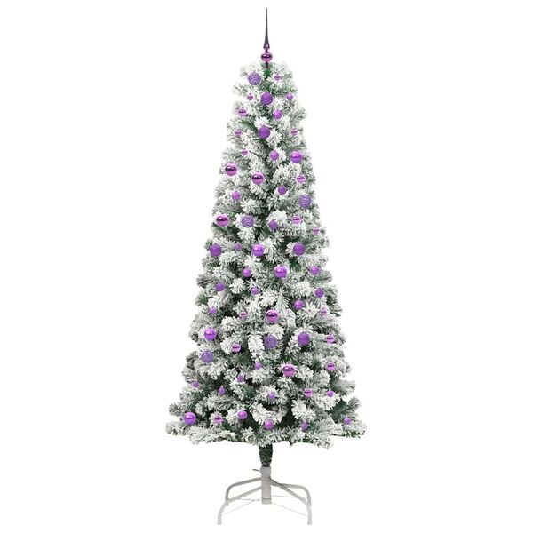 vidaXL &Aacute;rvore de Natal Articulada Artificial Verde e Branco 240 cm