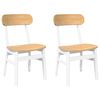vidaXL Cadeiras de jantar 2 pcs madeira de seringueira maci&ccedil;a branco