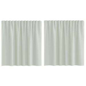 vidaXL Cortinas de voile com bolsos para var&atilde;o 2 pcs cinzento-claro