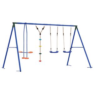 vidaXL Conjunto de Balan&ccedil;o para Exterior Multicolor A&ccedil;o e PE