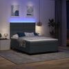 vidaXL Cama Box Spring LED Cinza Escuro 140 x 190 cm tecido