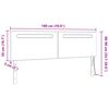 vidaXL Cabeceira LED Cinzeto 180 cm Couro Sint&eacute;tico