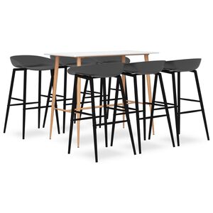 vidaXL 7 pcs conjunto de bar branco e cinzento