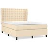 vidaXL Cama com molas/colch&atilde;o 140x190 cm tecido cor creme