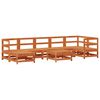 vidaXL Conjunto de Lounge de Jardim 8 pcs Castanho Encerado
