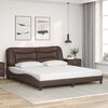vidaXL Estrutura de cama sem colch&atilde;o Hvar 180x200cm couro artificial castanho