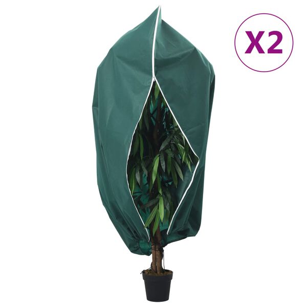 vidaXL Coberturas para plantas com fecho 2 pcs 70 g/m&sup2; 1,55x1,55 m