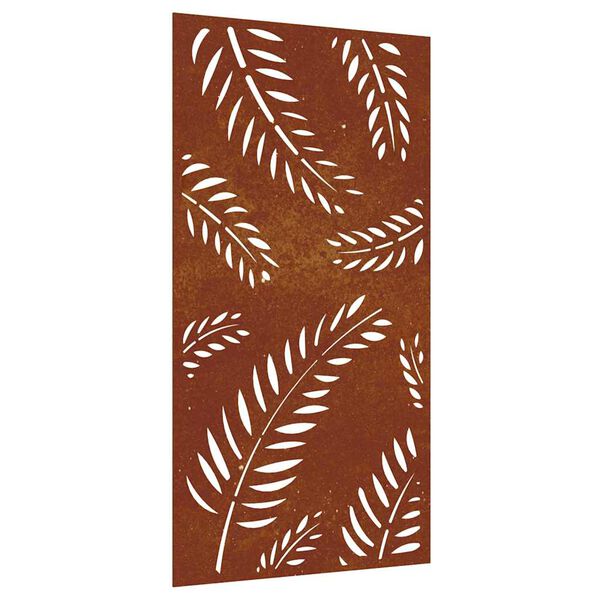vidaXL Decora&ccedil;&atilde;o p/ muro de jardim 105x55 cm a&ccedil;o corten design folhas