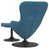 vidaXL Cadeira Egg com Puff with Footstool Azul Veludo