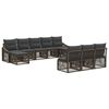 vidaXL Conjunto de Sof&aacute; de Jardim 10 unid. Cinzento vime PE