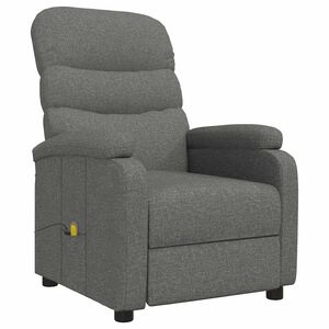 vidaXL Poltrona de massagens tecido cinzento-escuro