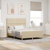 vidaXL Estrutura da Cama com cabeceira Creme 140 x 190 cm tecido