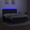 vidaXL Cama box spring c/ colch&atilde;o e LED 160x200 cm tecido preto