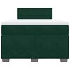 vidaXL Cama boxspring com colch&atilde;o 120x190 cm veludo verde-escuro