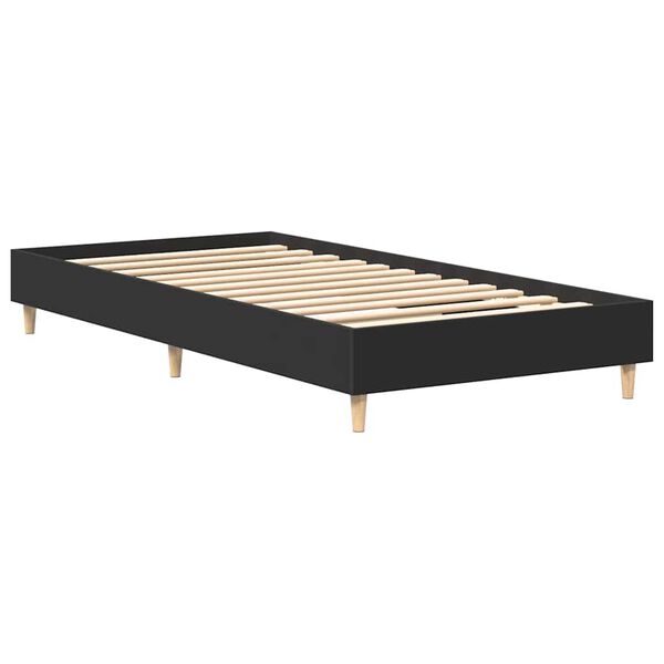 vidaXL Estrutura cama s/ colchão 100x200 cm derivados de madeira preto