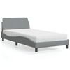 vidaXL Cama com colch&atilde;o Dover 100x200 cm tecido cinzento-claro