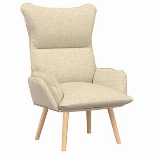 vidaXL poltrona Creme 69 x 74 x 93 cm Tecido e Contraplacado