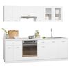 vidaXL 8 pcs conjunto arm&aacute;rios de cozinha derivados de madeira Lyon branco