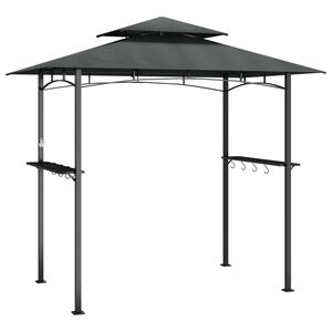 vidaXL Gazebo churrasco prateleiras laterais 240x150x243 a&ccedil;o antracite