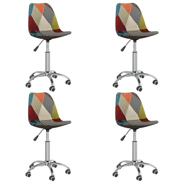vidaXL Cadeiras de jantar girat&oacute;rias 4 pcs retalhos de tecido