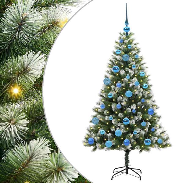 vidaXL &Aacute;rvore de Natal Artificial com Dobradi&ccedil;as e Neve Coberta 150 cm