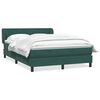 vidaXL Cama box spring com colch&atilde;o 160x210 cm veludo verde escuro