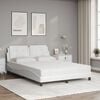 vidaXL Estrutura de cama sem colch&atilde;o Zadar 140x200 cm couro artificial branco