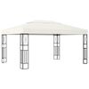 vidaXL Gazebo com cord&otilde;es de luzes LED 3x4 m tecido cor creme