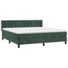 vidaXL Cama com molas/colch&atilde;o 180x200 cm veludo verde-escuro