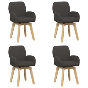 vidaXL Cadeiras de Jantar Girat&oacute;rias 4 unid. Boucl&eacute; Cinzento-Escuro