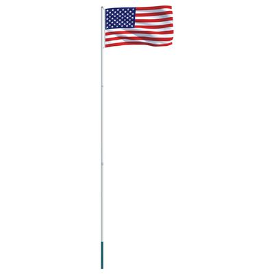 vidaXL Bandeira dos EUA com mastro de alumínio 4 m
