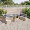 vidaXL Conjunto de Sof&aacute; de Jardim 11 pcs Bege Rattan Sint&eacute;tico