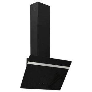 vidaXL Exaustor de parede 60 cm a&ccedil;o e vidro temperado preto
