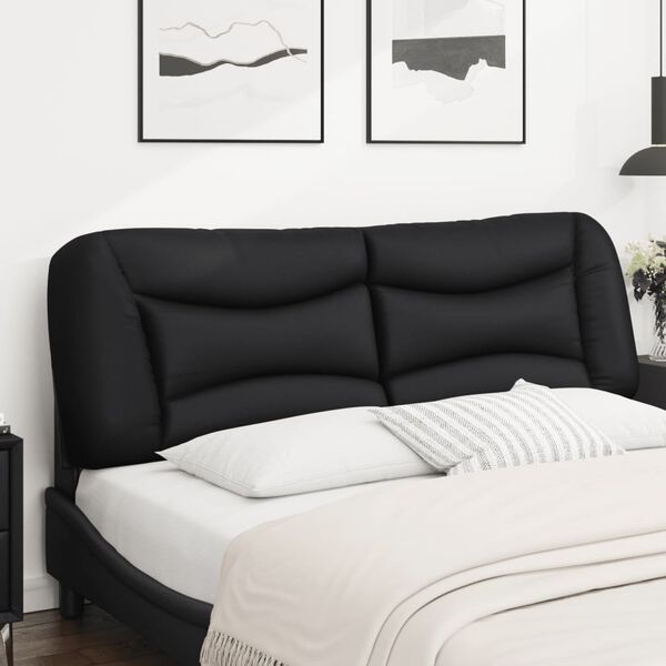 vidaXL Almofad&atilde;o de cabeceira Hvar 152 cm couro artificial preto