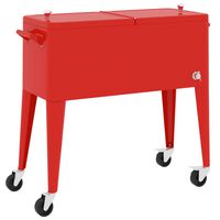 vidaXL Carrinho refrigerador com rodas 92x43x89 cm vermelho