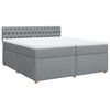 vidaXL Cama com molas/colch&atilde;o 200x200 cm tecido cinza-claro