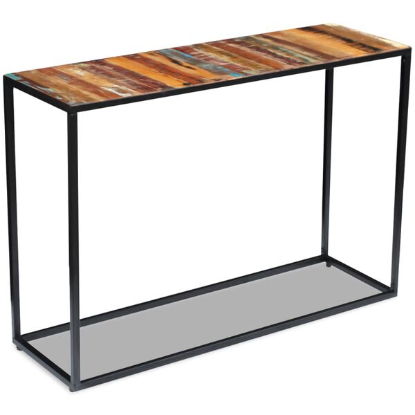 vidaXL Mesa consola 110x35x76 cm madeira reciclada maci&ccedil;a