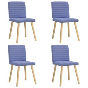 vidaXL Cadeiras de jantar 4 pcs Jeans Tecido Azul