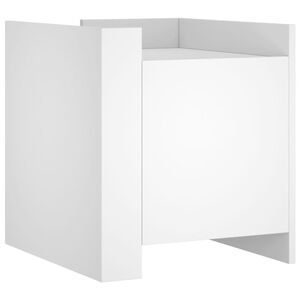 vidaXL Mesa cabeceira 45x50x50 cm derivados de madeira branco