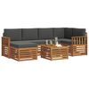 vidaXL Conjunto de Sof&aacute; Sectional 7 pcs Natural e Antracite